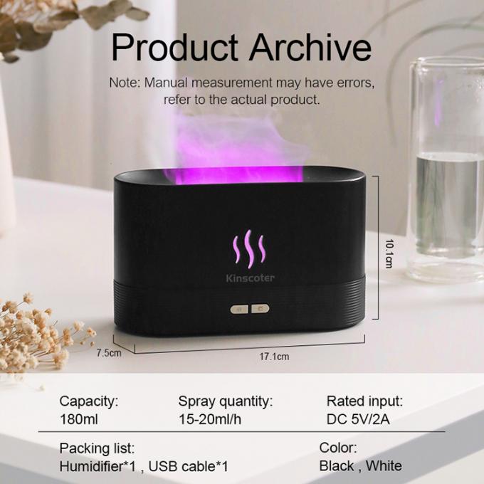 RGB 라이트 색상 변경 USB 플레임 습기장 LED 에센셜 오일 불 플레임 스마트 아로마 디퓨저 침실 홈 오피스 6