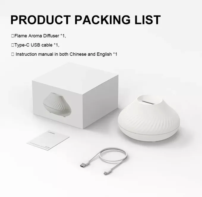 드롭십핑 최신 RGB 라이트 플레임 아로마 디퓨저 130Ml 3d 컬러블 플레임 유습기 불 화산 디퓨저 드롭십핑 9