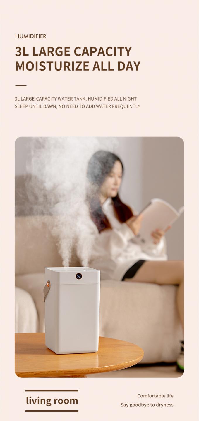 HOMEFISH 데스크톱 3L 더블 스프레이 휴대용 초음파 공기 습기장 3