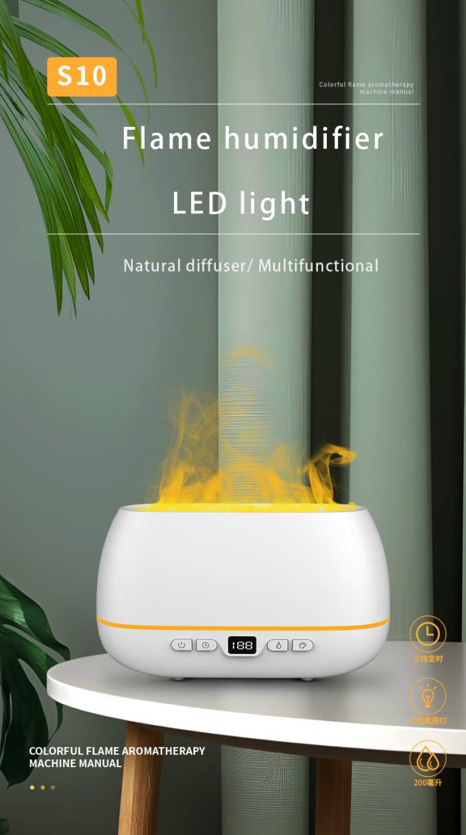 2023 새 디자인 초음파 불꽃 확산기 200ml RGB 라이트 불꽃 수습기 원격 제어 장치로 가정용 향기 확산기 1