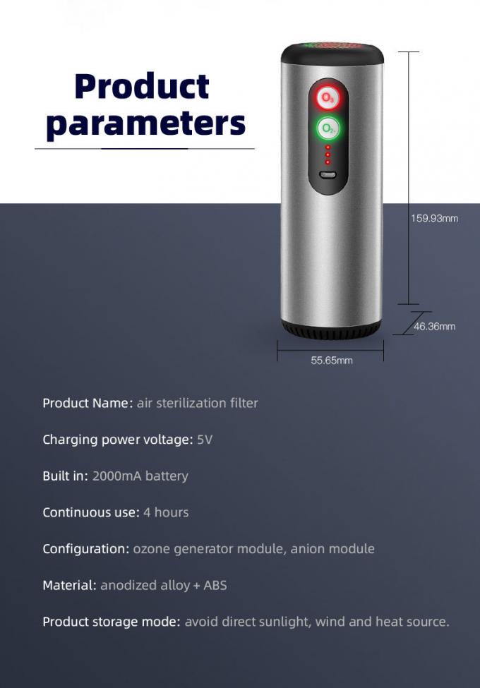 홈피시 OEM 자동차 공기 정화기 UV 오존 새 이온 휴대용 이온화기 오존 발전기 자동차 Usb 가전용 공기 정화기 10