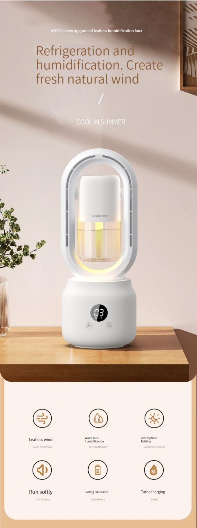300ml 2인1 에어컨 습기 밸리스 팬 2000mAh 재충전 배터리 1