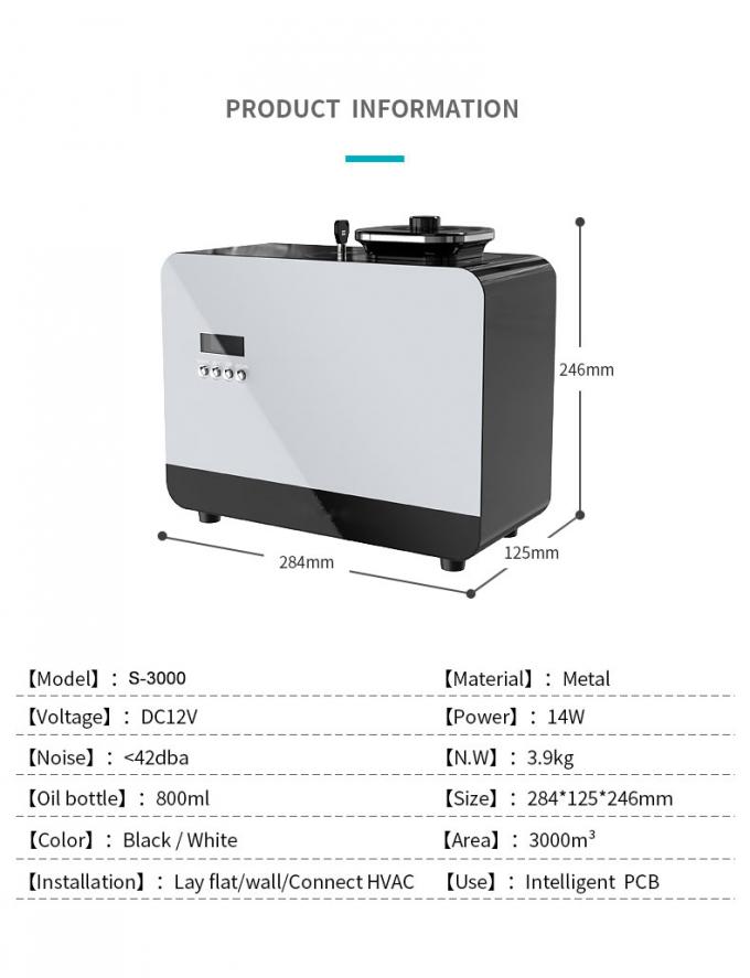 HOMEFISH 800ml HVAC 향수 디퓨저 기계 물 없는 에센셜 오일 디퓨저 12V 3